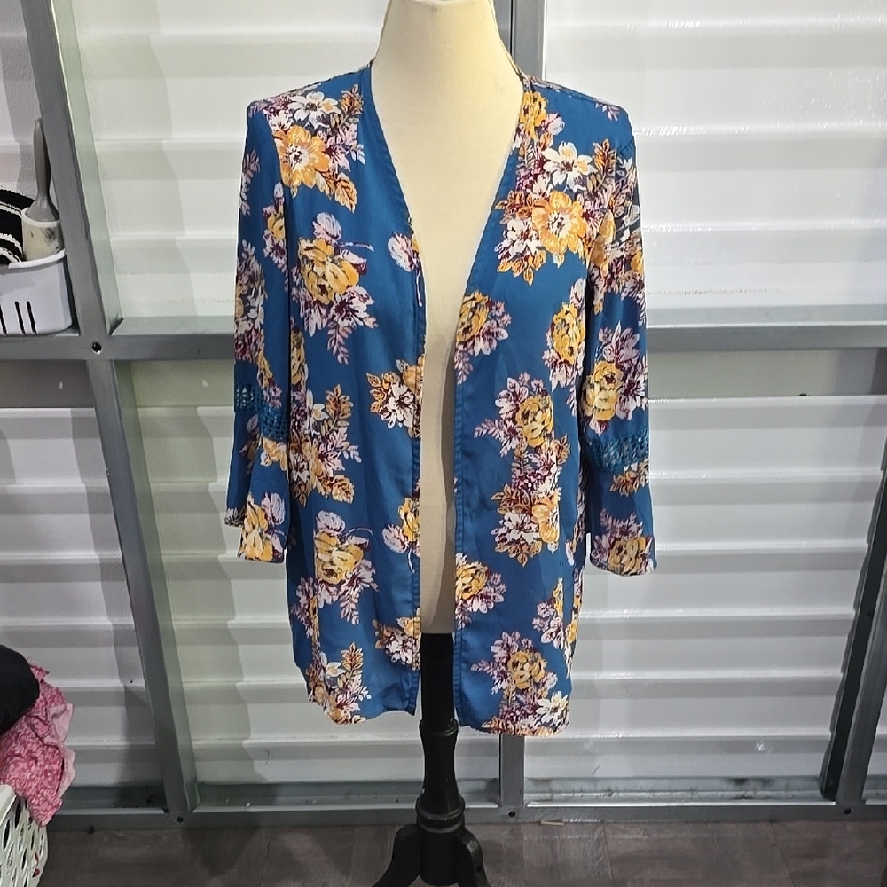 Pink Rose Floral‎ Cardigan